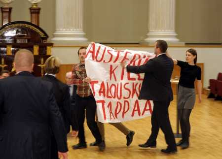 Protesters disrupt EU president’s programme