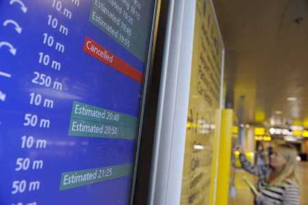 Number of flights cancelled, many delayed