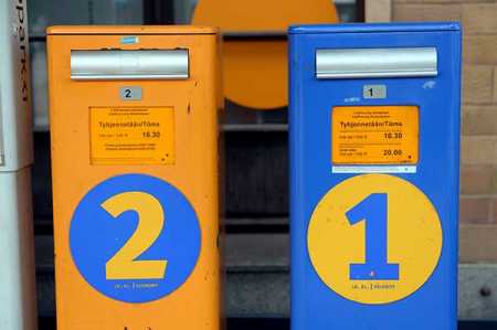 Mailboxes first and second class letter-post items in Helsinki on August 28, 2014. Photo – Lehtikuva.