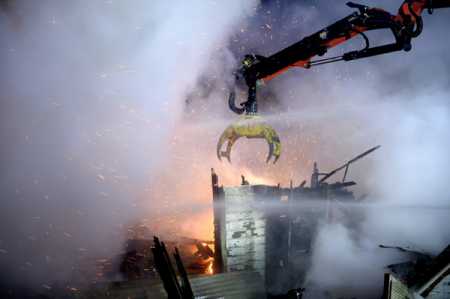 Fire took place in a detached house in Vantaa on Tuesday. Photo – Lehtikuva.