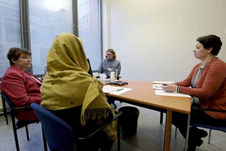 Immigration authority is found to interview a asylum seeker in Helsinki. File Photo – Lehtikuva.