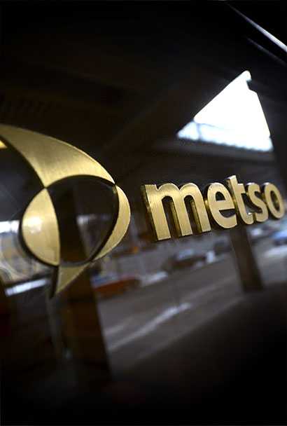 Metso logo at head office in Helsinki. File Photo – Lehtikuva.