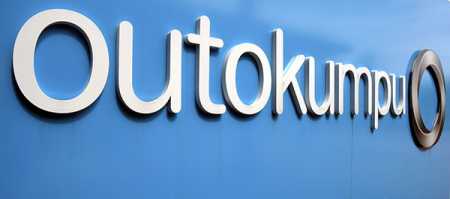 Outokumpu's logo on the company's headquarters in Espoo, Finland on 23 July 2015. Photo – Lehtikuva.