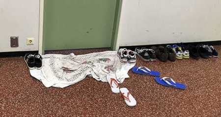 Shoes Belonging to Iraqi asylum seekers at the Hennala refugee center in Lahti. File Photo – Lehtikuva.